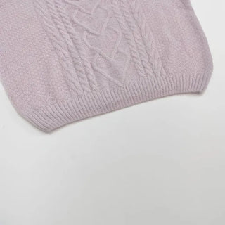 Hyphen hairy, loose-fitting collar neck, long-sleeved wool knit,