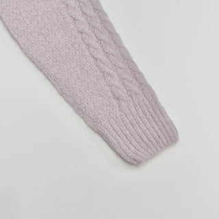 Hyphen hairy, loose-fitting collar neck, long-sleeved wool knit,
