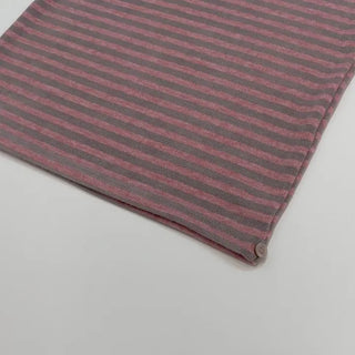 set of adjustable length striped knit t-shirt and layered ribbon wrap skirt