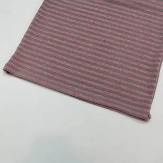 set of adjustable length striped knit t-shirt and layered ribbon wrap skirt