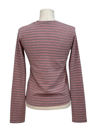 set of adjustable length striped knit t-shirt and layered ribbon wrap skirt