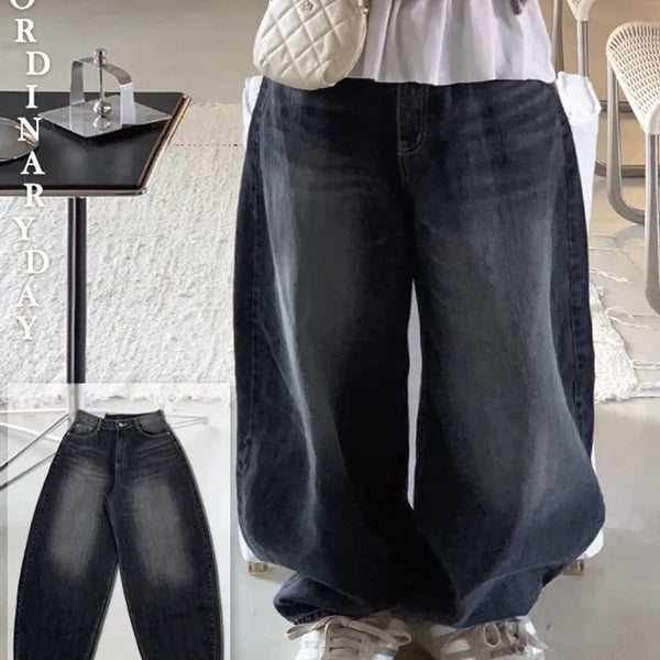Venue Vintage Washed Balloon Mega Wide Denim Long Pants