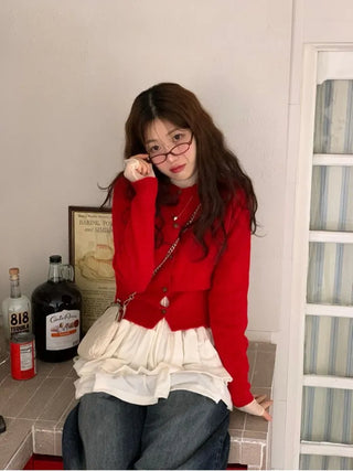 Pray Lace See-through Layered Mock Neck Long Sleeve T-Shirt