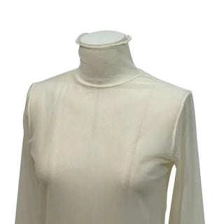 Pray Lace See-through Layered Mock Neck Long Sleeve T-Shirt