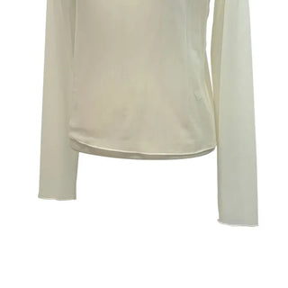 Pray Lace See-through Layered Mock Neck Long Sleeve T-Shirt