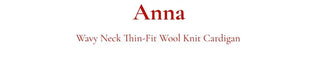 Anna wave-neck loose fit vintage wool knit loose cardigan