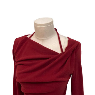 Leonie Halter Drape Fleece Knit Long Sleeve T-Shirt