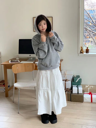 Office Check Color Block Hoodie Half-zip Long Sleeve Fleece