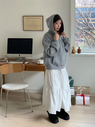 Office Check Color Block Hoodie Half-zip Long Sleeve Fleece