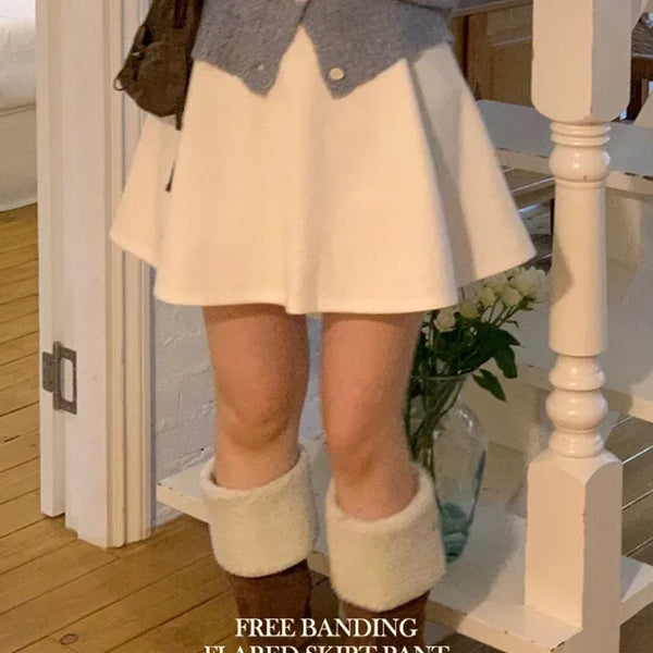 Rhodes flared back banded skirt pants skirt