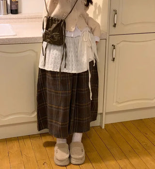 Bob Ribbon A-Line Loose Fit Button Brush Knit Cardigan