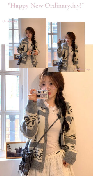 Ellie Wave Double Ribbon Slim Fit Angora Wool Long Sleeve T-Shirt