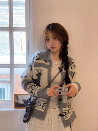 Ellie Wave Double Ribbon Slim Fit Angora Wool Long Sleeve T-Shirt