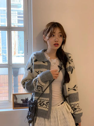 Ellie Wave Double Ribbon Slim Fit Angora Wool Long Sleeve T-Shirt
