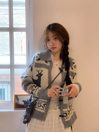 Ellie Wave Double Ribbon Slim Fit Angora Wool Long Sleeve T-Shirt