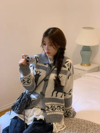 Ellie Wave Double Ribbon Slim Fit Angora Wool Long Sleeve T-Shirt