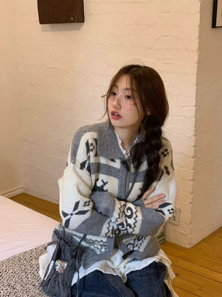 Ellie Wave Double Ribbon Slim Fit Angora Wool Long Sleeve T-Shirt