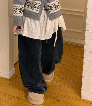 Ellie Wave Double Ribbon Slim Fit Angora Wool Long Sleeve T-Shirt