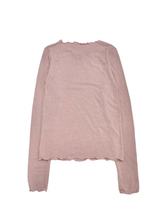 Ellie Wave Double Ribbon Slim Fit Angora Wool Long Sleeve T-Shirt