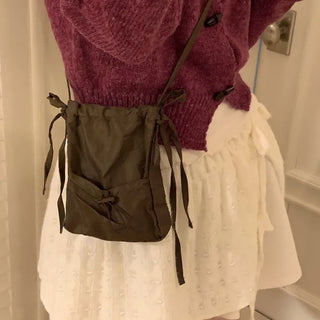 Raspberry Vintage Loose Tteokbokki Button Twisted Team Knit Cardigan