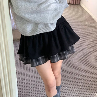 Fluffy Color Block Ribbon Strap Stitch Women's Fit Long Sleeve Knit