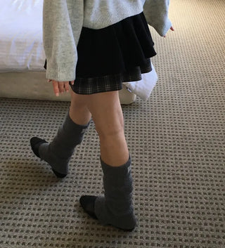 Fluffy Color Block Ribbon Strap Stitch Women's Fit Long Sleeve Knit