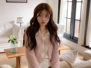 Velma Ribbon Shine Fur Crop Cardigan