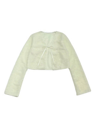 Velma Ribbon Shine Fur Crop Cardigan