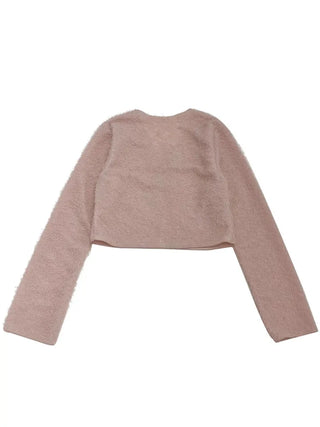 Velma Ribbon Shine Fur Crop Cardigan