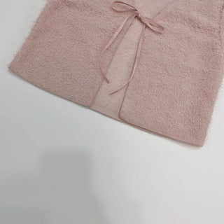 Velma Ribbon Shine Fur Crop Cardigan