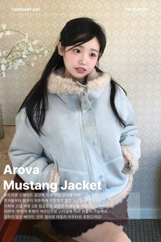 Aroba Fleece Suede Two-Way Mustang Jacket