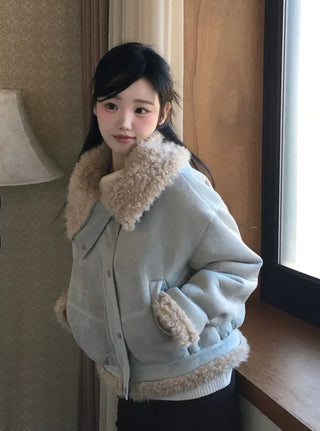 Aroba Fleece Suede Two-Way Mustang Jacket