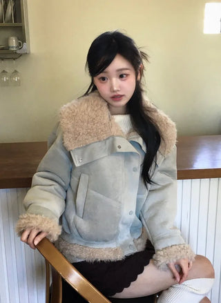 Aroba Fleece Suede Two-Way Mustang Jacket