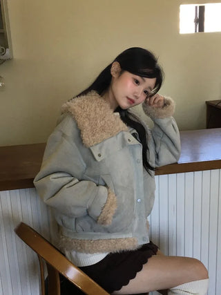 Aroba Fleece Suede Two-Way Mustang Jacket