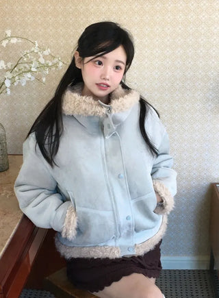 Aroba Fleece Suede Two-Way Mustang Jacket