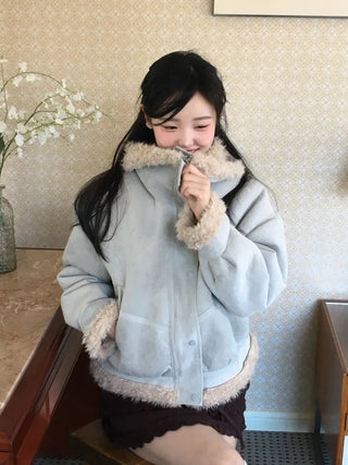 Aroba Fleece Suede Two-Way Mustang Jacket