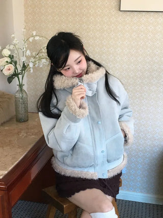 Aroba Fleece Suede Two-Way Mustang Jacket