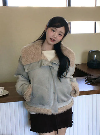 Aroba Fleece Suede Two-Way Mustang Jacket