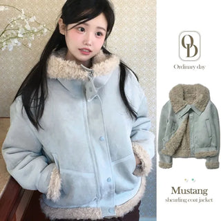 Aroba Fleece Suede Two-Way Mustang Jacket
