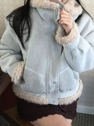 Aroba Fleece Suede Two-Way Mustang Jacket