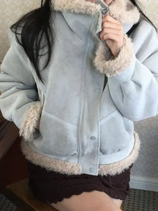 Aroba Fleece Suede Two-Way Mustang Jacket