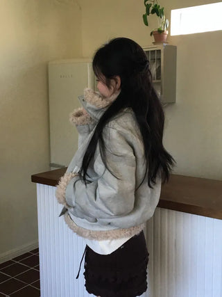 Aroba Fleece Suede Two-Way Mustang Jacket