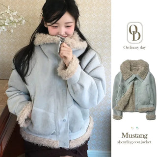 Aroba Fleece Suede Two-Way Mustang Jacket