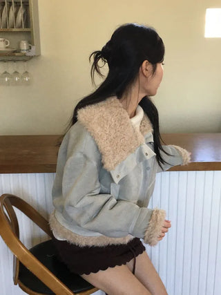 Aroba Fleece Suede Two-Way Mustang Jacket