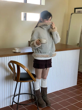 Aroba Fleece Suede Two-Way Mustang Jacket