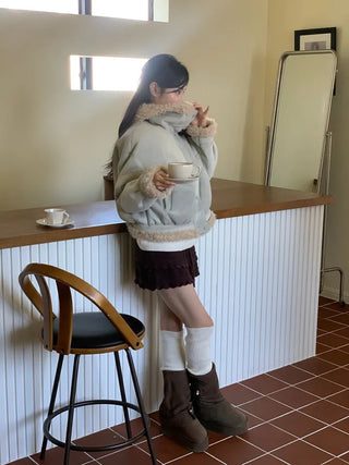 Aroba Fleece Suede Two-Way Mustang Jacket
