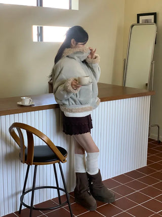 Aroba Fleece Suede Two-Way Mustang Jacket