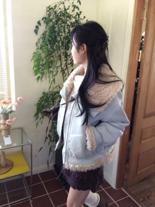 Aroba Fleece Suede Two-Way Mustang Jacket