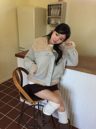 Aroba Fleece Suede Two-Way Mustang Jacket