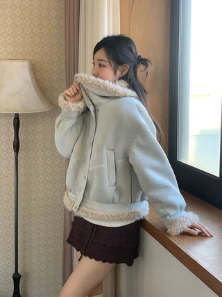 Aroba Fleece Suede Two-Way Mustang Jacket